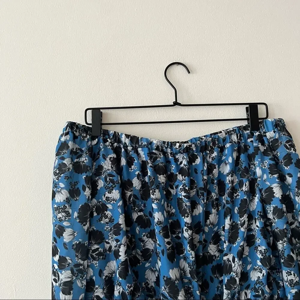 Parker Blue Floral Tie Front Off-the-Shoulder Blouse